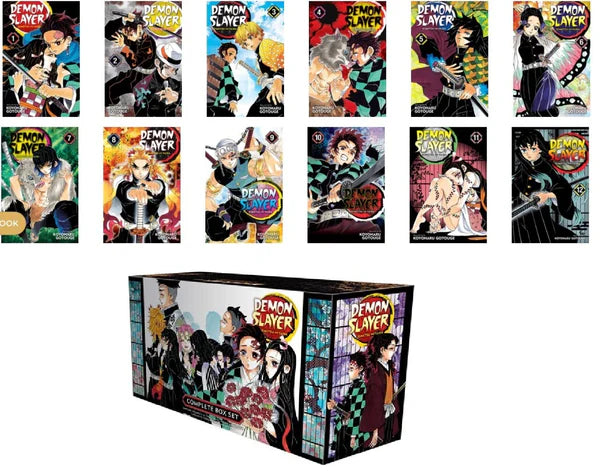 Demon Slayer: Kimetsu no Yaiba Complete Box Set (Volumes 1–23) – Premium Manga Edition with Exclusive Booklet & Poster – Koyoharu Gotouge, VIZ Media with Bookmark and 🎁 Freebie: A Free Manga Wall Poster -Paperback
