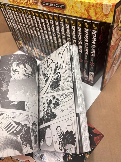 Demon Slayer: Kimetsu no Yaiba Complete Box Set (Volumes 1–23) – Premium Manga Edition with Exclusive Booklet & Poster – Koyoharu Gotouge, VIZ Media with Bookmark and 🎁 Freebie: A Free Manga Wall Poster -Paperback